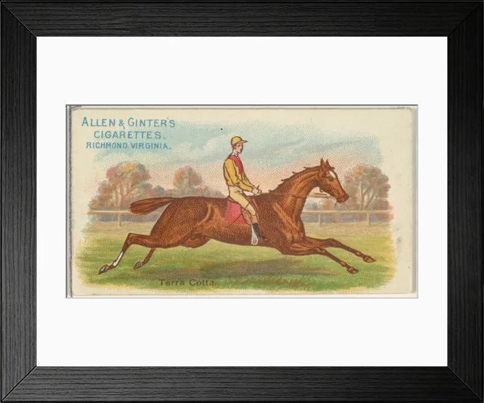 Framed Print : Terra Cotta, from The Worlds Racers series (N32) for Allen & Ginter Cigarettes, 1888 Framed Print : Terra Cotta, from The Worlds Racers series (N32) for Allen & Ginter Cigarettes, 1888