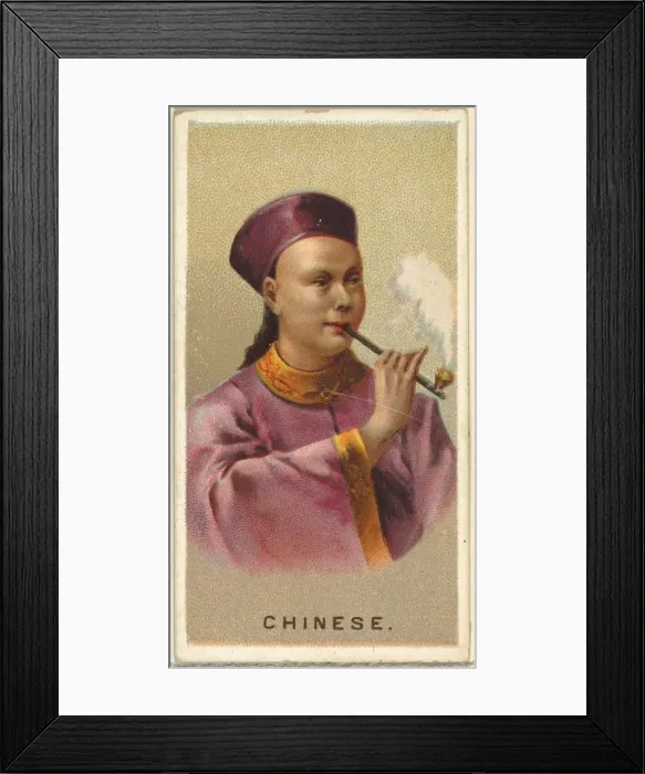 Framed Print : Chinese, from Worlds Smokers series (N33) for Allen & Ginter Cigarettes, 1888 Framed Print : Chinese, from Worlds Smokers series (N33) for Allen & Ginter Cigarettes, 1888