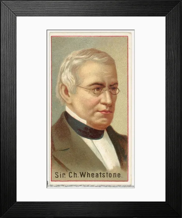 Framed Print : Sir Charles Wheatstone, printers sample for the Worlds Inventors souvenir album (A25 Framed Print : Sir Charles Wheatstone, printers sample for the Worlds Inventors souvenir album (A25