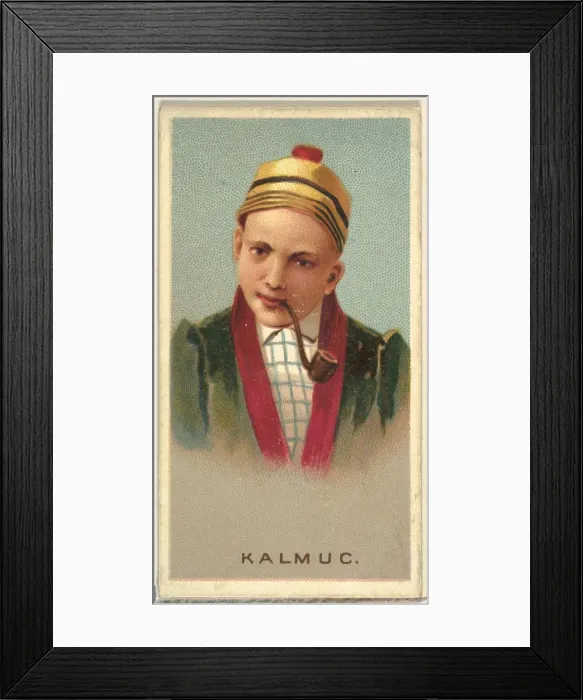 Framed Print : Kalmuc, from Worlds Smokers series (N33) for Allen & Ginter Cigarettes, 1888 Framed Print : Kalmuc, from Worlds Smokers series (N33) for Allen & Ginter Cigarettes, 1888