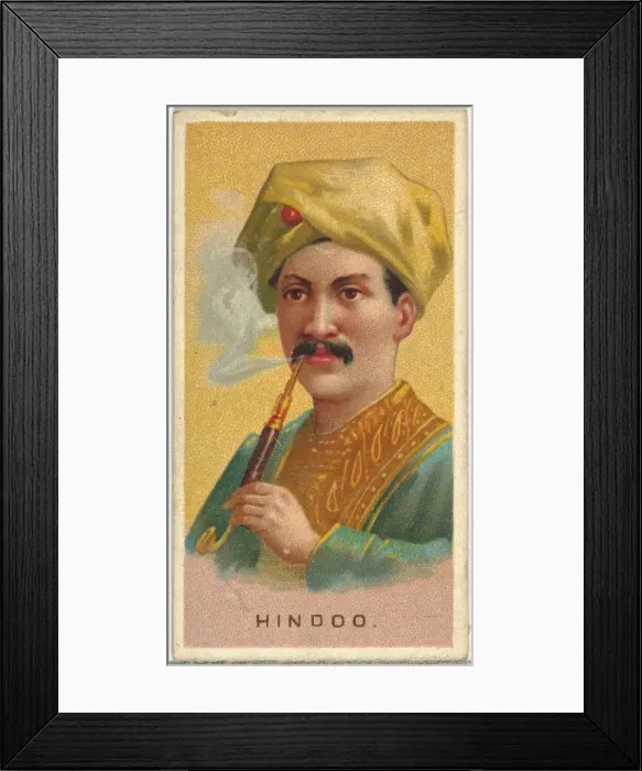 Framed Print : Hindu, from Worlds Smokers series (N33) for Allen & Ginter Cigarettes, 1888 Framed Print : Hindu, from Worlds Smokers series (N33) for Allen & Ginter Cigarettes, 1888