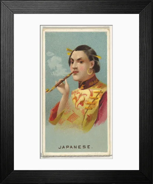 Framed Print : Japanese, from Worlds Smokers series (N33) for Allen & Ginter Cigarettes, 1888 Framed Print : Japanese, from Worlds Smokers series (N33) for Allen & Ginter Cigarettes, 1888