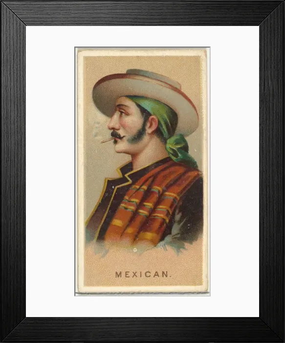 Framed Print : Mexican, from Worlds Smokers series (N33) for Allen & Ginter Cigarettes, 1888 Framed Print : Mexican, from Worlds Smokers series (N33) for Allen & Ginter Cigarettes, 1888