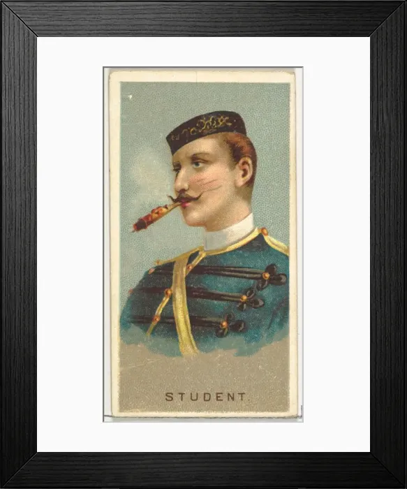 Framed Print : Student, from Worlds Smokers series (N33) for Allen & Ginter Cigarettes, 1888 Framed Print : Student, from Worlds Smokers series (N33) for Allen & Ginter Cigarettes, 1888