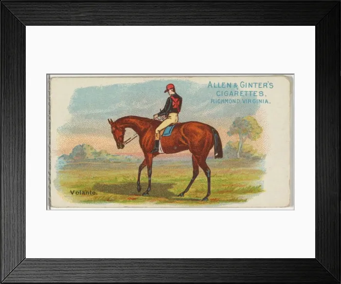 Framed Print : Volante, from The Worlds Racers series (N32) for Allen & Ginter Cigarettes, 1888 Framed Print : Volante, from The Worlds Racers series (N32) for Allen & Ginter Cigarettes, 1888
