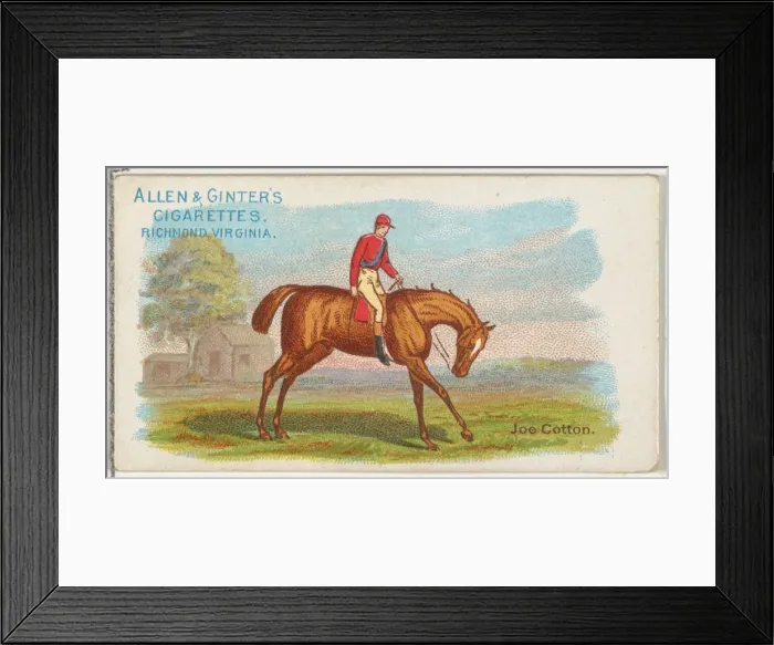Framed Print : Joe Cotton, from The Worlds Racers series (N32) for Allen & Ginter Cigarettes, 1888 Framed Print : Joe Cotton, from The Worlds Racers series (N32) for Allen & Ginter Cigarettes, 1888