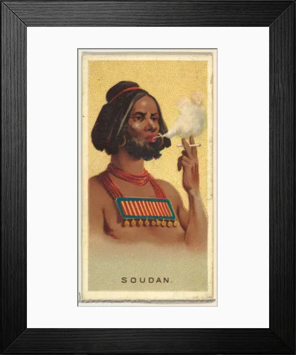 Framed Print : Sudan, from Worlds Smokers series (N33) for Allen & Ginter Cigarettes, 1888 Framed Print : Sudan, from Worlds Smokers series (N33) for Allen & Ginter Cigarettes, 1888