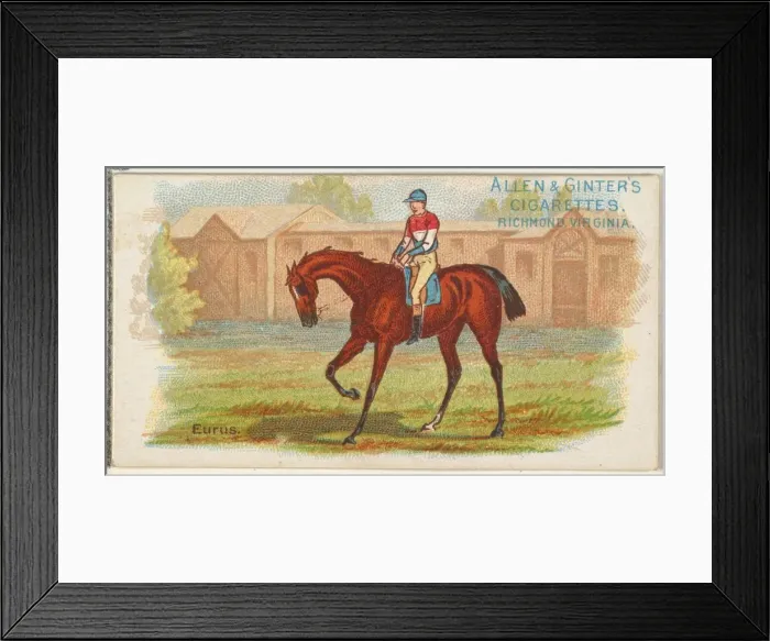 Framed Print : Eurus, from The Worlds Racers series (N32) for Allen & Ginter Cigarettes, 1888 Framed Print : Eurus, from The Worlds Racers series (N32) for Allen & Ginter Cigarettes, 1888