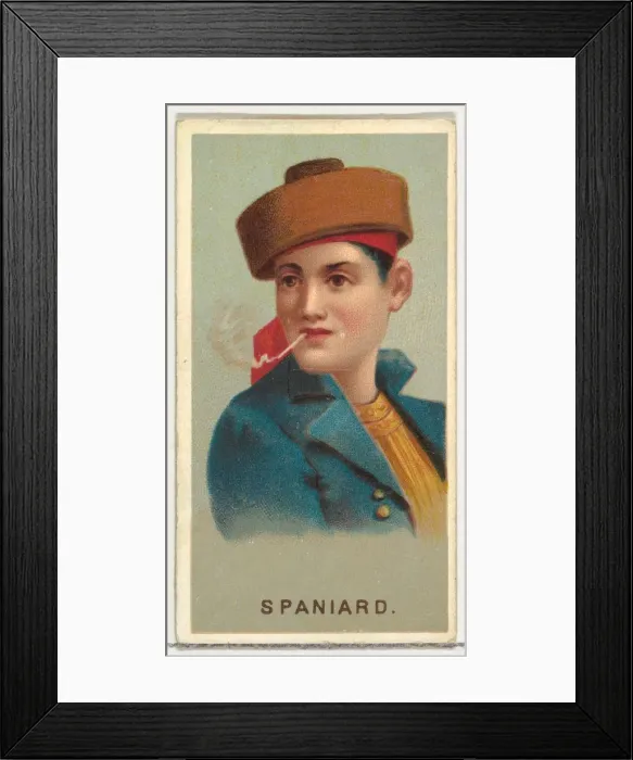 Framed Print : Spaniard, from Worlds Smokers series (N33) for Allen & Ginter Cigarettes, 1888 Framed Print : Spaniard, from Worlds Smokers series (N33) for Allen & Ginter Cigarettes, 1888