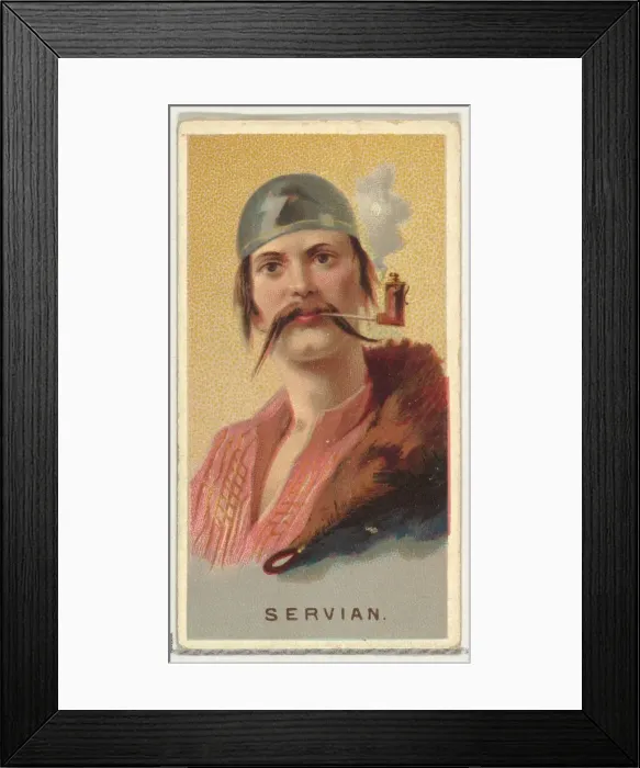 Framed Print : Serbian, from Worlds Smokers series (N33) for Allen & Ginter Cigarettes, 1888 Framed Print : Serbian, from Worlds Smokers series (N33) for Allen & Ginter Cigarettes, 1888