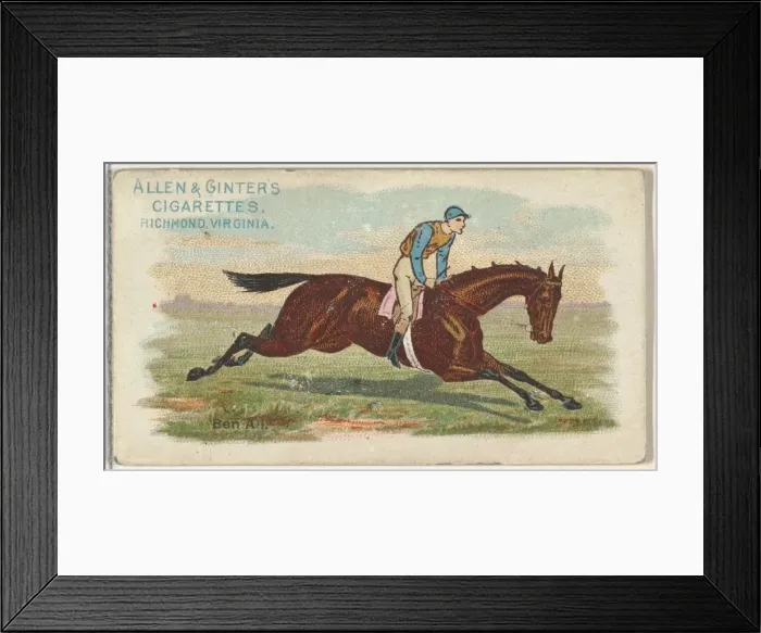 Framed Print : From The Worlds Racers series (N32) for Allen & Ginter Cigarettes, 1888 Framed Print : From The Worlds Racers series (N32) for Allen & Ginter Cigarettes, 1888