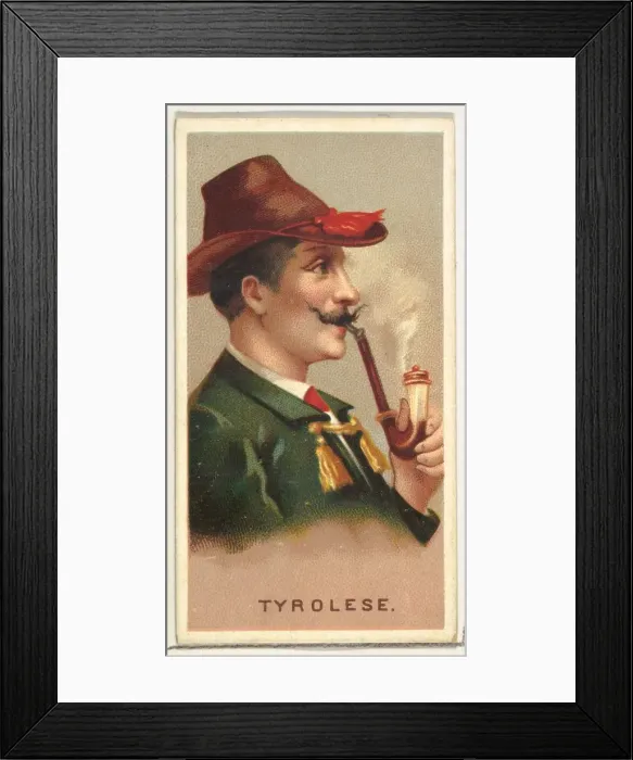 Framed Print : Tyrolese, from Worlds Smokers series (N33) for Allen & Ginter Cigarettes, 1888 Framed Print : Tyrolese, from Worlds Smokers series (N33) for Allen & Ginter Cigarettes, 1888