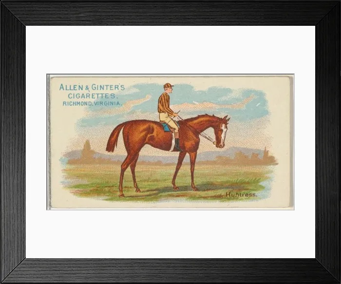 Framed Print : Huntress, from The Worlds Racers series (N32) for Allen & Ginter Cigarettes, 1888 Framed Print : Huntress, from The Worlds Racers series (N32) for Allen & Ginter Cigarettes, 1888