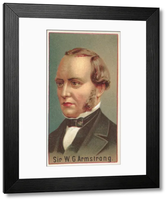 Framed Print : Sir W. G. Armstrong, printers sample for the Worlds Inventors souvenir album (A25 Framed Print : Sir W. G. Armstrong, printers sample for the Worlds Inventors souvenir album (A25