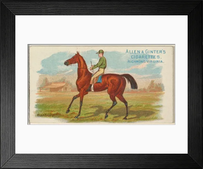 Framed Print : Banburg, from The Worlds Racers series (N32) for Allen & Ginter Cigarettes, 1888 Framed Print : Banburg, from The Worlds Racers series (N32) for Allen & Ginter Cigarettes, 1888
