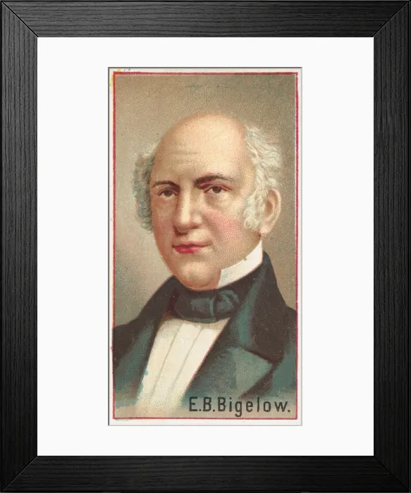 Framed Print : E. B. Bigelow, printers sample for the Worlds Inventors souvenir album (A25 Framed Print : E. B. Bigelow, printers sample for the Worlds Inventors souvenir album (A25