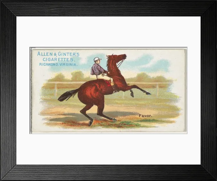 Framed Print : Favor, from The Worlds Racers series (N32) for Allen & Ginter Cigarettes, 1888 Framed Print : Favor, from The Worlds Racers series (N32) for Allen & Ginter Cigarettes, 1888