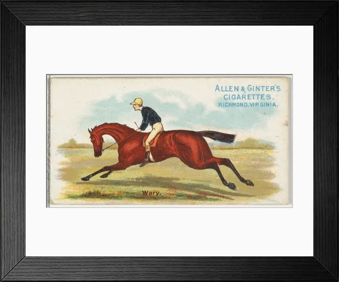 Framed Print : Wary, from The Worlds Racers series (N32) for Allen & Ginter Cigarettes, 1888 Framed Print : Wary, from The Worlds Racers series (N32) for Allen & Ginter Cigarettes, 1888