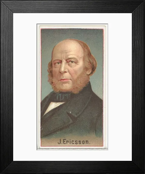 Framed Print : J. Ericsson, printers sample for the Worlds Inventors souvenir album (A25 Framed Print : J. Ericsson, printers sample for the Worlds Inventors souvenir album (A25