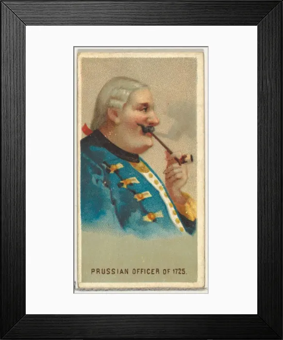 Framed Print : Prussian Officer of 1725, from Worlds Smokers series (N33) for Allen & Framed Print : Prussian Officer of 1725, from Worlds Smokers series (N33) for Allen &