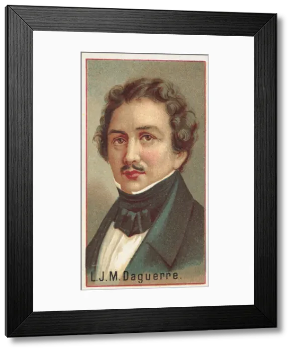 Framed Print : L. J. M. Daguerre, printers sample for the Worlds Inventors souvenir album (A25 Framed Print : L. J. M. Daguerre, printers sample for the Worlds Inventors souvenir album (A25