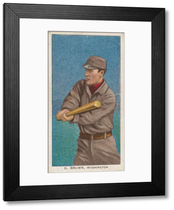 Framed Print : G. Brown, Washington, American League, from the White Border series (T206) for the Amer Framed Print : G. Brown, Washington, American League, from the White Border series (T206) for the Amer