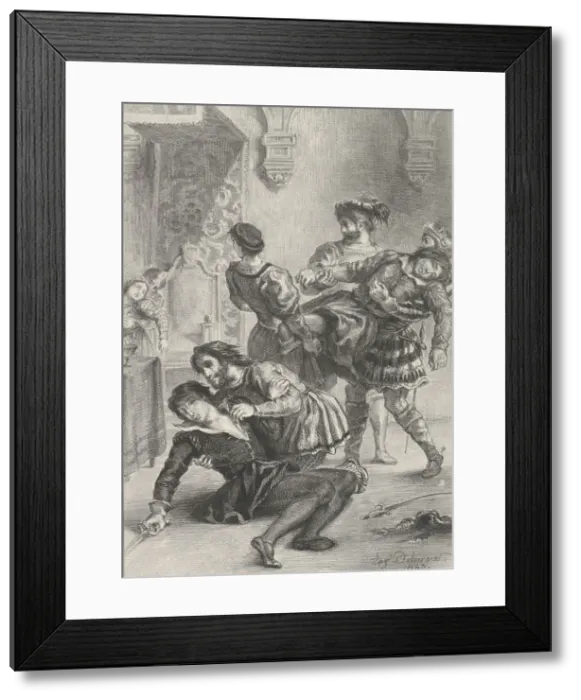 Framed Print : The Death of Hamlet, 1843. 1843. Creator: Eugene Delacroix Framed Print : The Death of Hamlet, 1843. 1843. Creator: Eugene Delacroix