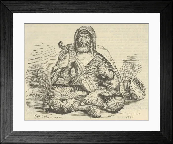 Framed Print : Jewish Musician in Mogador Costume, Morocco, 1842. 1842. Creator: Eugene Delacroix Framed Print : Jewish Musician in Mogador Costume, Morocco, 1842. 1842. Creator: Eugene Delacroix
