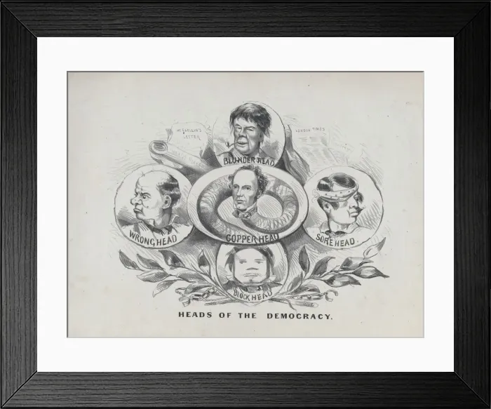 Framed Print : Heads of the Democracy, 1864. 1864 Framed Print : Heads of the Democracy, 1864. 1864