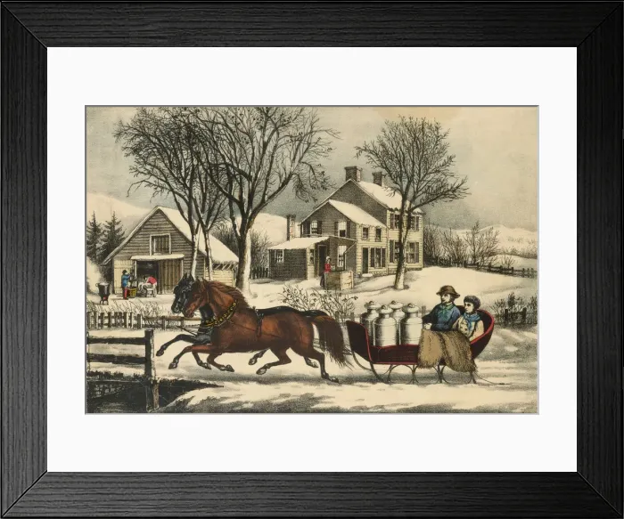 Framed Print : Winter Morning in the Country, 1873. 1873. Creators: Nathaniel Currier Framed Print : Winter Morning in the Country, 1873. 1873. Creators: Nathaniel Currier