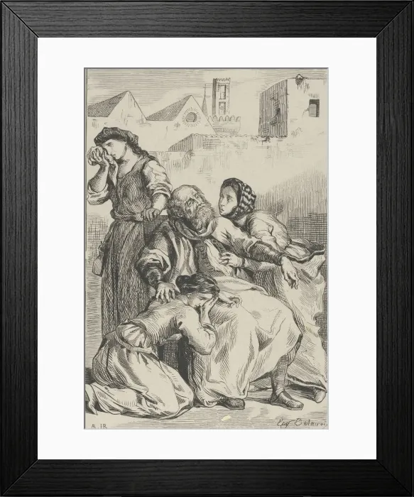 Framed Print : Death of Goetz von Berlichingen, 1845. 1845. Creator: Eugene Delacroix Framed Print : Death of Goetz von Berlichingen, 1845. 1845. Creator: Eugene Delacroix