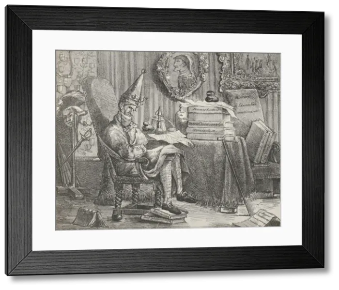 Framed Print : A Literary Fellow Meditating, 1821. 1821. Creator: Eugene Delacroix Framed Print : A Literary Fellow Meditating, 1821. 1821. Creator: Eugene Delacroix