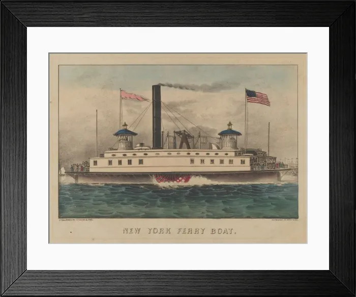 Framed Print : New York Ferry Boat, ca. 1860-65. ca. 1860-65. Creators: Nathaniel Currier Framed Print : New York Ferry Boat, ca. 1860-65. ca. 1860-65. Creators: Nathaniel Currier