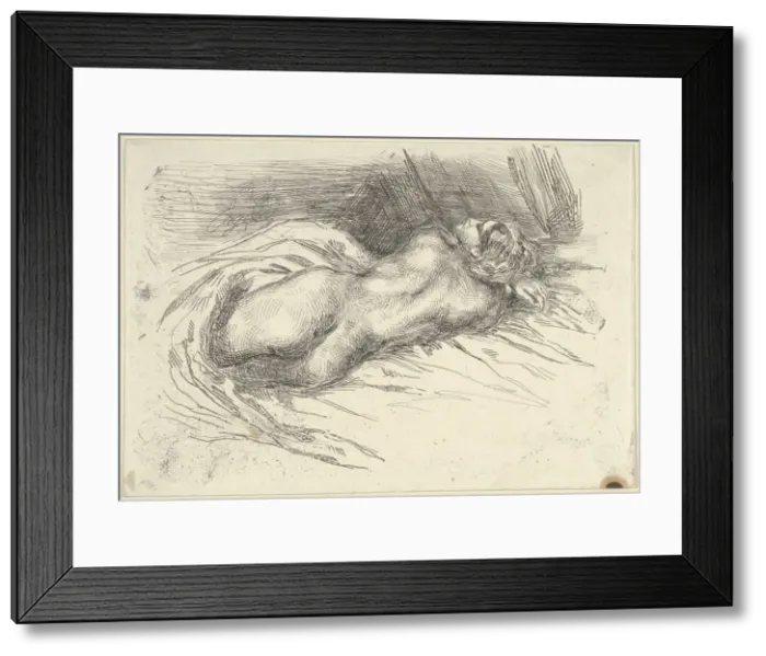 Framed Print : Study of a Woman Viewed from Behind, 1833. 1833. Creator: Eugene Delacroix Framed Print : Study of a Woman Viewed from Behind, 1833. 1833. Creator: Eugene Delacroix