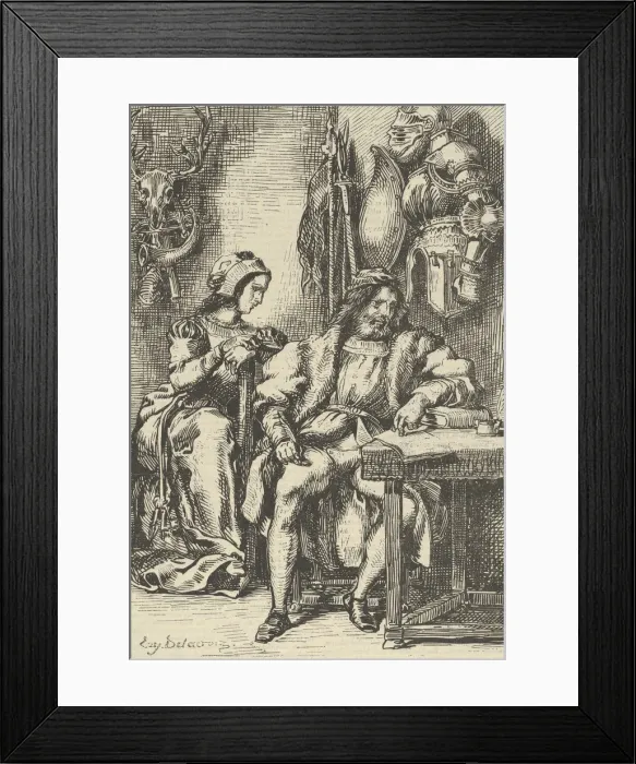 Framed Print : Goetz von Berlichingen Writing His Memoirs, after 1845. after 1845 Framed Print : Goetz von Berlichingen Writing His Memoirs, after 1845. after 1845