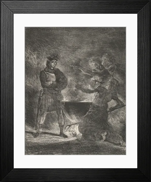 Framed Print : Macbeth Consulting the Witches, 1825. 1825. Creator: Eugene Delacroix Framed Print : Macbeth Consulting the Witches, 1825. 1825. Creator: Eugene Delacroix