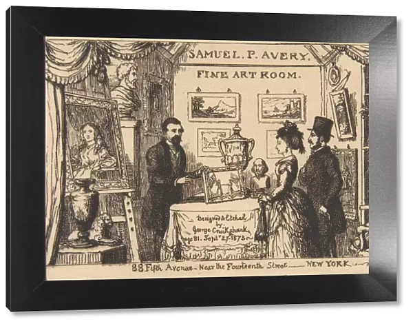 Trade Card for Samuel P. Avery--Fine Art Room, 1873. 1873. Creator: George Cruikshank