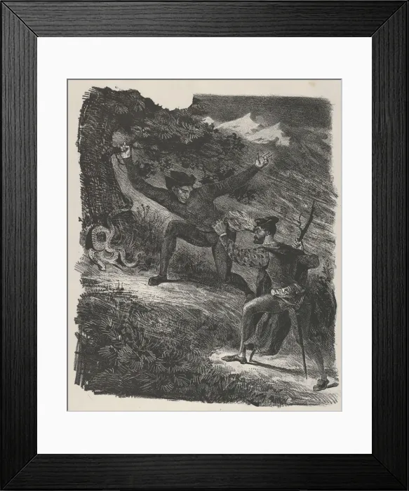 Framed Print : Faust and Mephistopheles in the Hartz Mountains (Goethe, Faust), 1825-27. 1825-27 Framed Print : Faust and Mephistopheles in the Hartz Mountains (Goethe, Faust), 1825-27. 1825-27