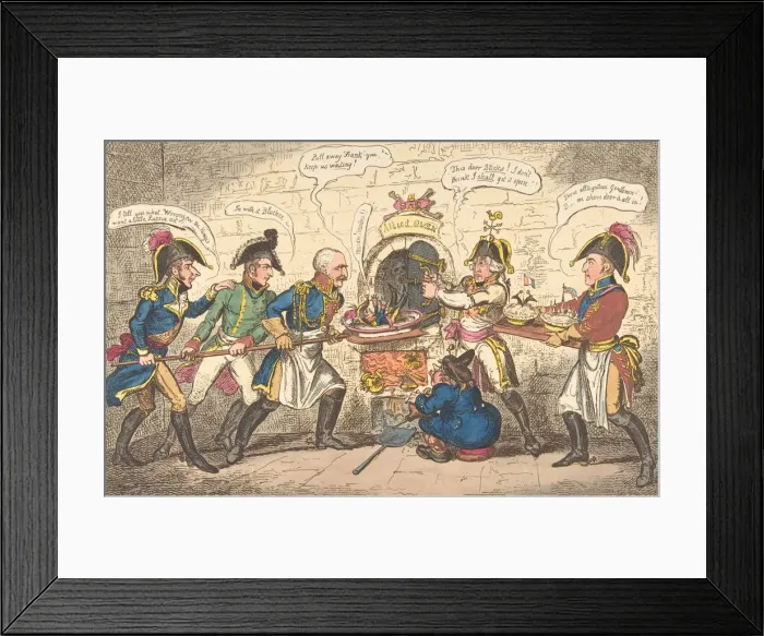 Framed Print : The Allied Bakers or the Corsican Toad in the Hole, April 1, 1814. April 1, 1814 Framed Print : The Allied Bakers or the Corsican Toad in the Hole, April 1, 1814. April 1, 1814