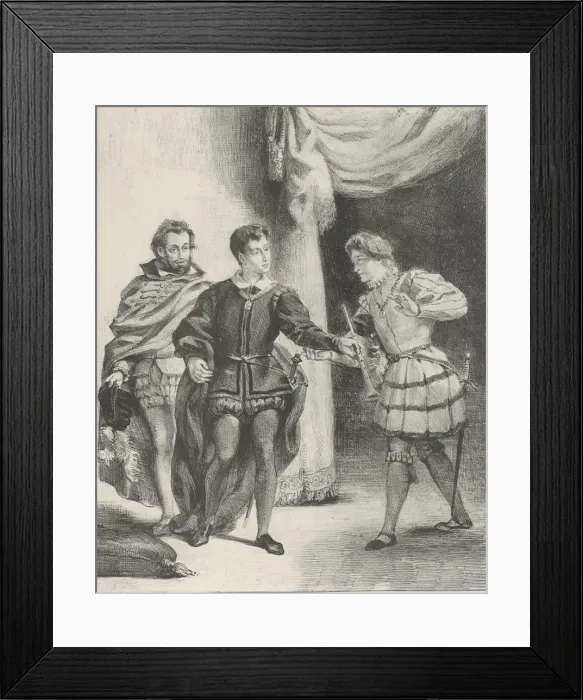 Framed Print : Hamlet and Guildenstern, 1834-43. 1834-43. Creator: Eugene Delacroix Framed Print : Hamlet and Guildenstern, 1834-43. 1834-43. Creator: Eugene Delacroix