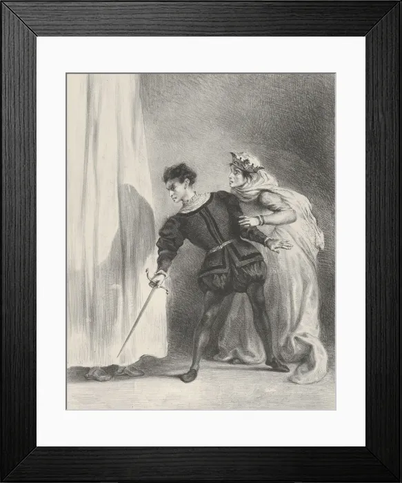 Framed Print : The Murder of Polonius, 1834-43. 1834-43. Creator: Eugene Delacroix