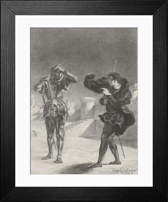 Framed Print : The Ghost on the Terrace, 1843. 1843. Creator: Eugene Delacroix Framed Print : The Ghost on the Terrace, 1843. 1843. Creator: Eugene Delacroix