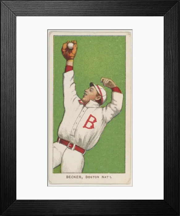 Framed Print : Becker, Boston, National League, from the White Border series (T206) for the American T Framed Print : Becker, Boston, National League, from the White Border series (T206) for the American T