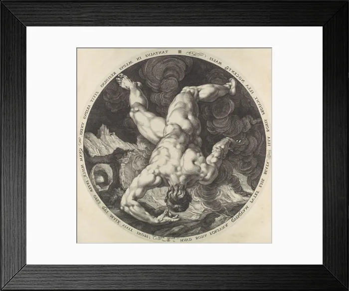 Framed Print : Tantalus, from The Four Disgracers, 1588. 1588. Creator: Hendrik Goltzius Framed Print : Tantalus, from The Four Disgracers, 1588. 1588. Creator: Hendrik Goltzius