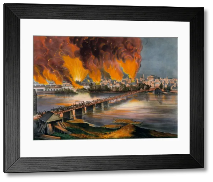 Framed Print : The Fall of Richmond, Virginia, on the Night of April 2nd, 1865, 1865. 1865 Framed Print : The Fall of Richmond, Virginia, on the Night of April 2nd, 1865, 1865. 1865