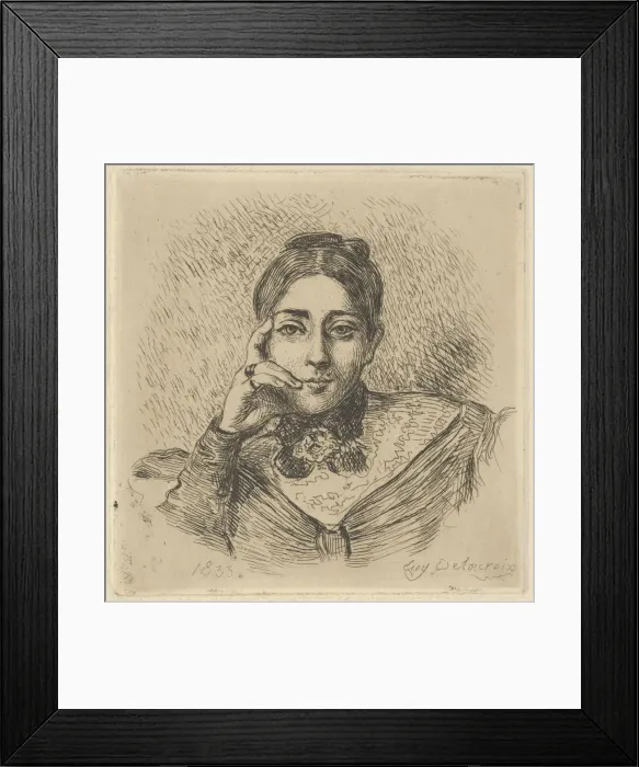 Framed Print : Portrait of Madame Frederic Villot, 1833. 1833. Creator: Eugene Delacroix Framed Print : Portrait of Madame Frederic Villot, 1833. 1833. Creator: Eugene Delacroix
