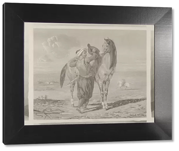 A Turk Saddling His Horse, 1824. 1824. Creator: Eugene Delacroix
