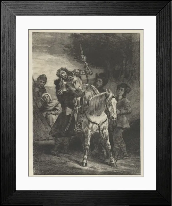 Framed Print : The Wounded Goetz Taken in by the Gypsies, 1836-43. 1836-43. Creator: Eugene Delacroix Framed Print : The Wounded Goetz Taken in by the Gypsies, 1836-43. 1836-43. Creator: Eugene Delacroix