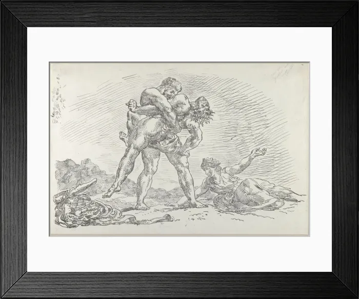 Framed Print : Hercules and Antaeus, 1852. 1852. Creator: Eugene Delacroix Framed Print : Hercules and Antaeus, 1852. 1852. Creator: Eugene Delacroix