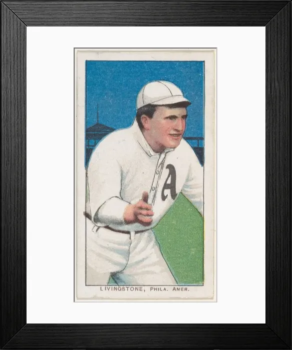 Framed Print : Livingstone, Philadelphia, American League, from the White Border series (T206) for Framed Print : Livingstone, Philadelphia, American League, from the White Border series (T206) for